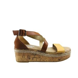 Olivia + Kate Thora Snake Strappy Platform Espadrille Buckle Sandals Size 10